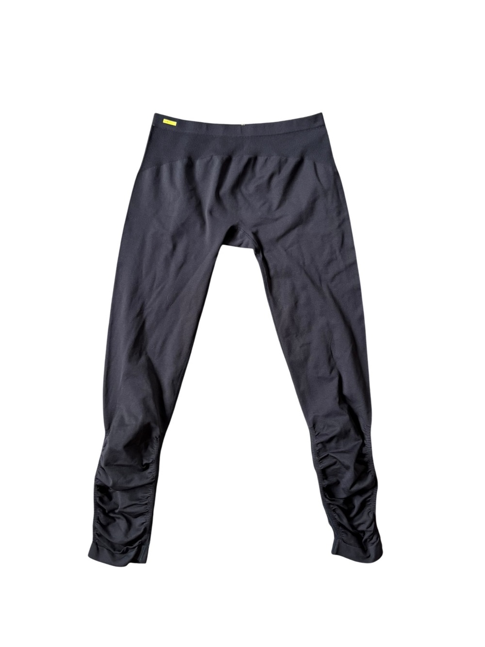 Lolë Black Ruched Leggings Gathered Ankle Yoga Activewear L/XL